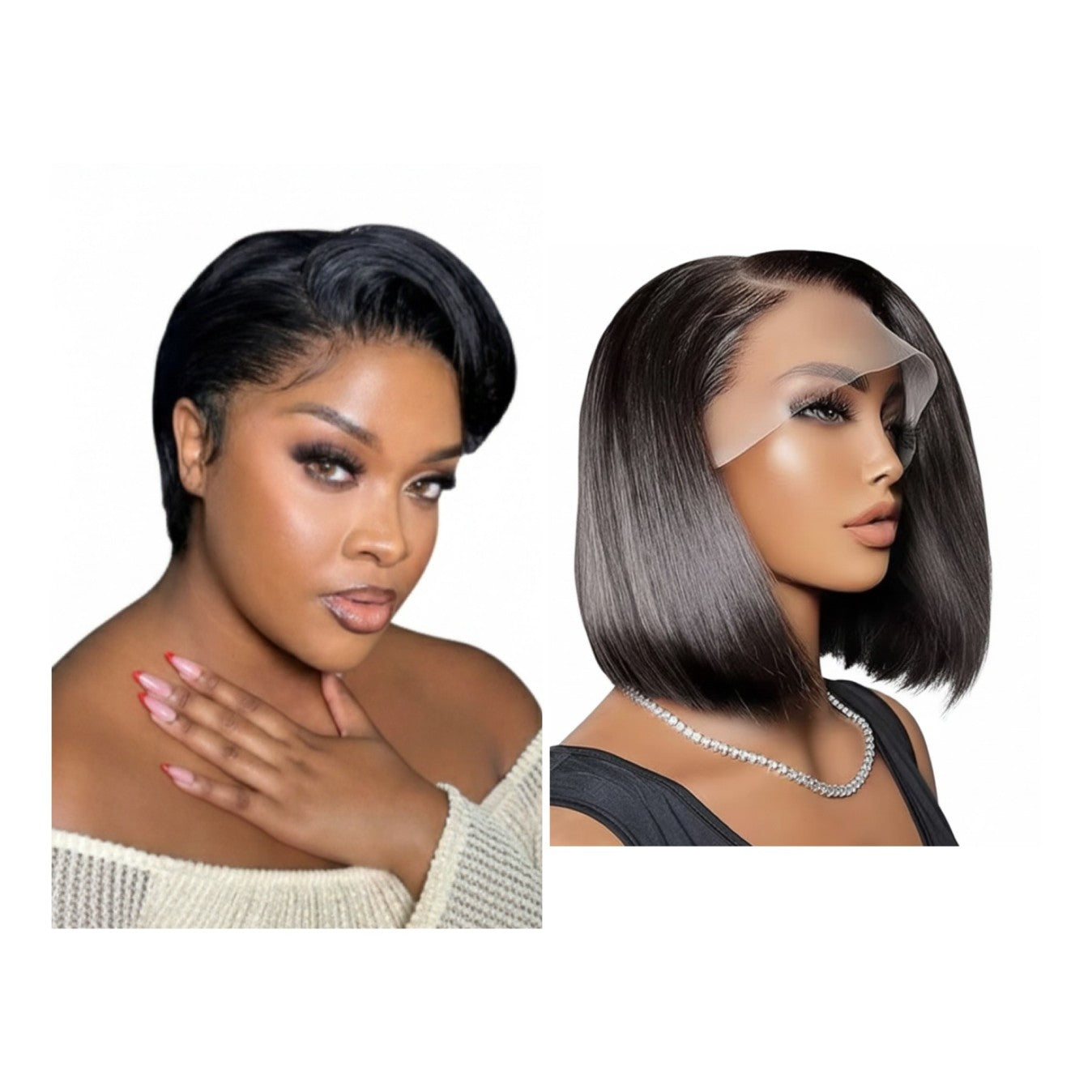 2 For 1 | 13x4 Straight Bob 8" Wig+13x4 Pixel Cut Wig
